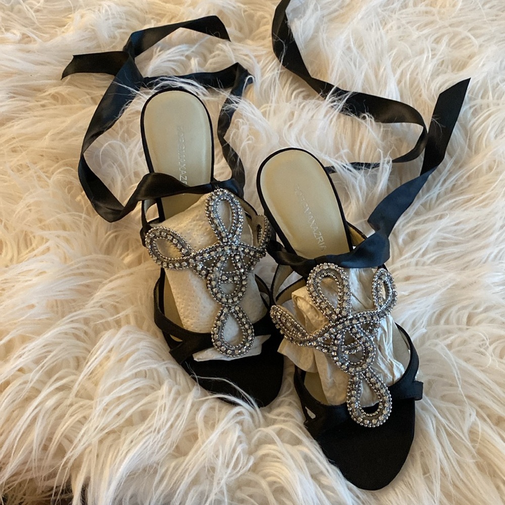 BCBGMAXAZRIA silver heels